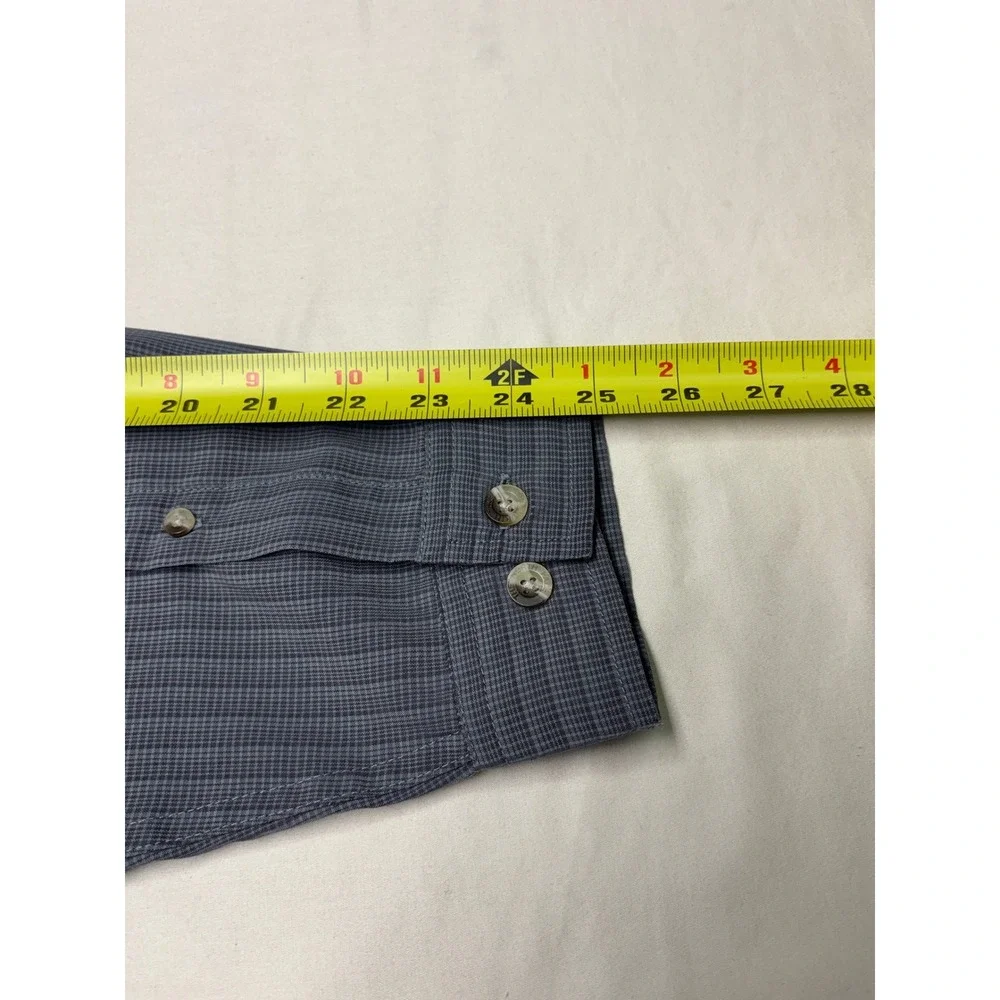 Vintage The North Face Performance Mens Grey‎ Micro Check Modal  Long Sleeve M